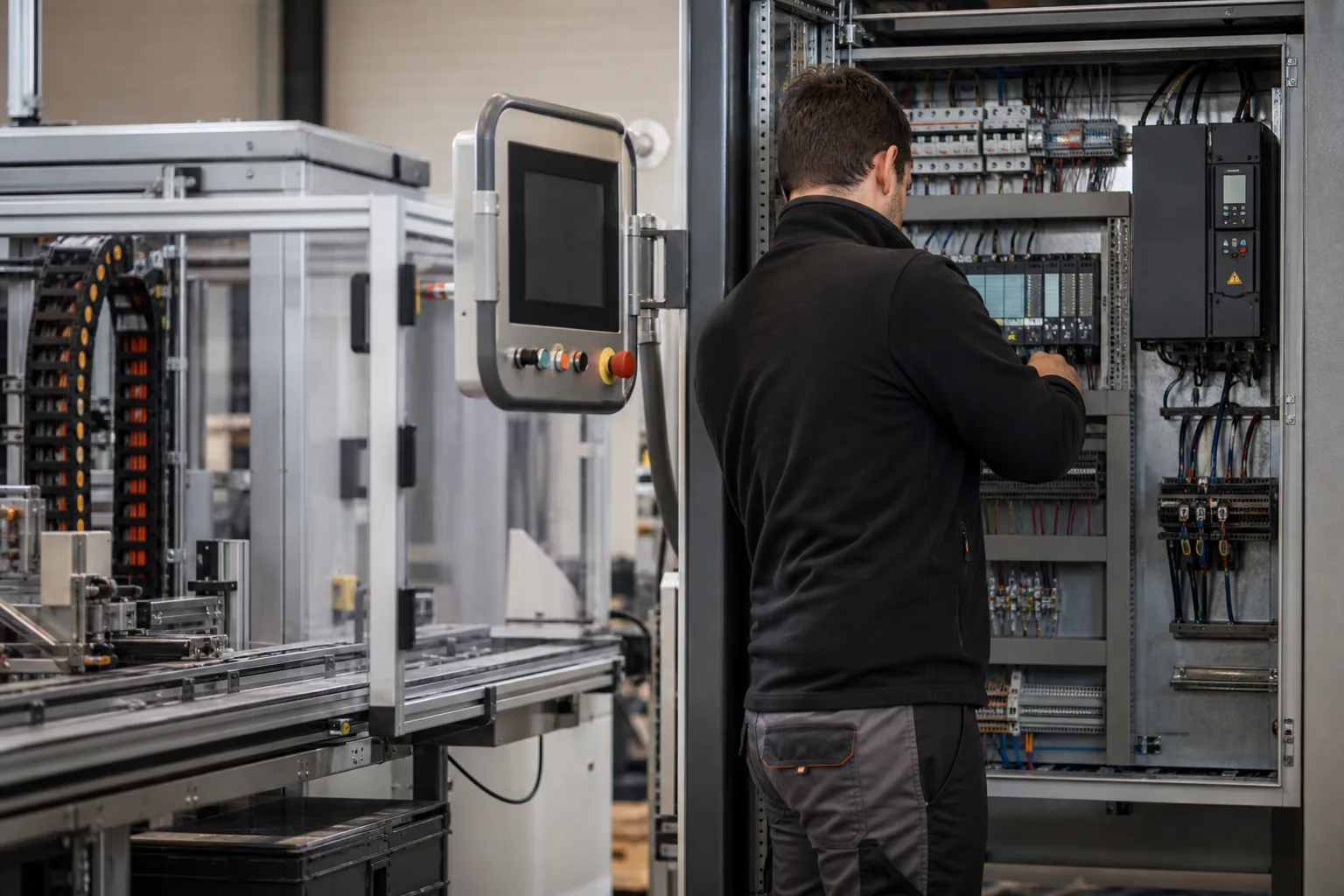 Intervention terrain sur coffret d’automatisme en atelier