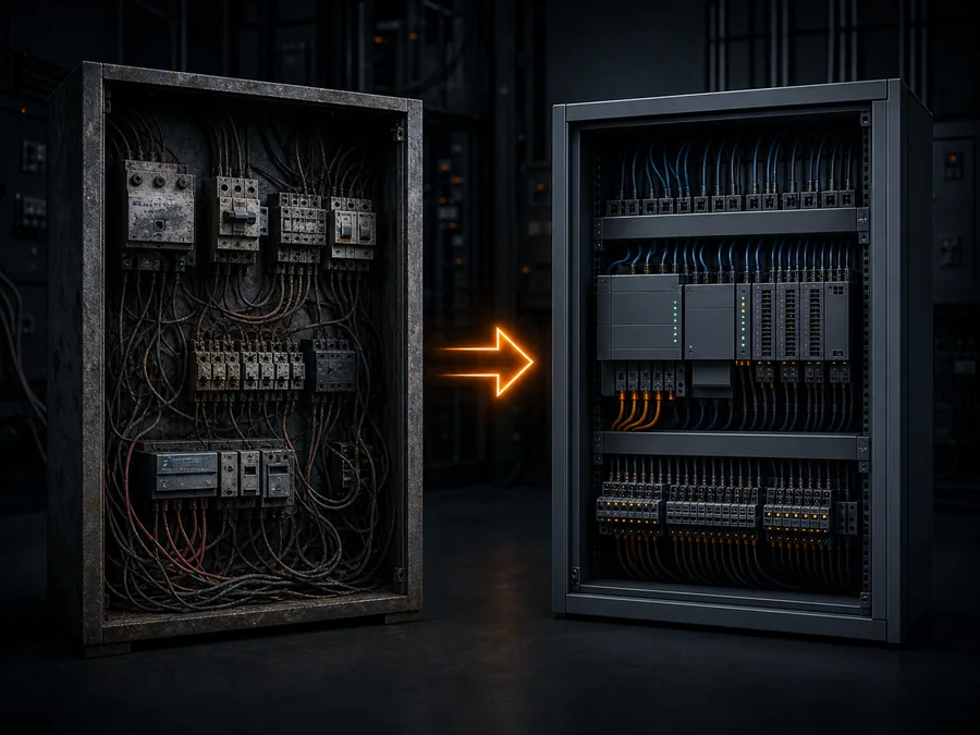 Ancien coffret électrique modernisé par retrofit